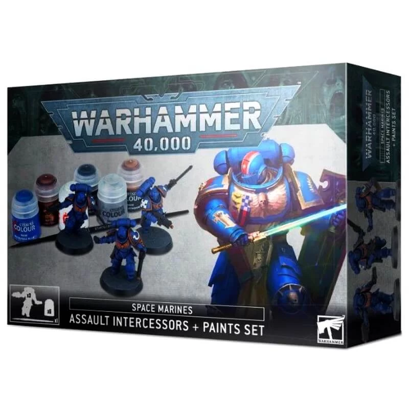 Space Marines Assault Intercessors + Paints Set 4 Space Marines Assault Intercessors + Paints Set – Image 2